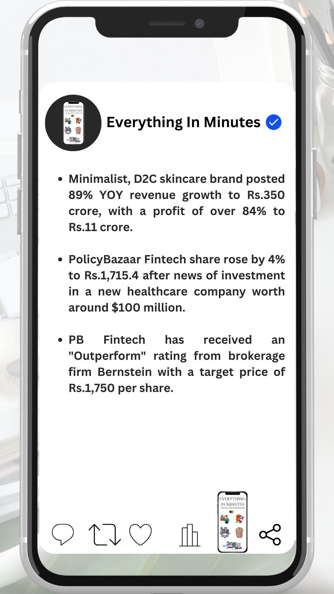 Minimalist and Policy Bazaar news